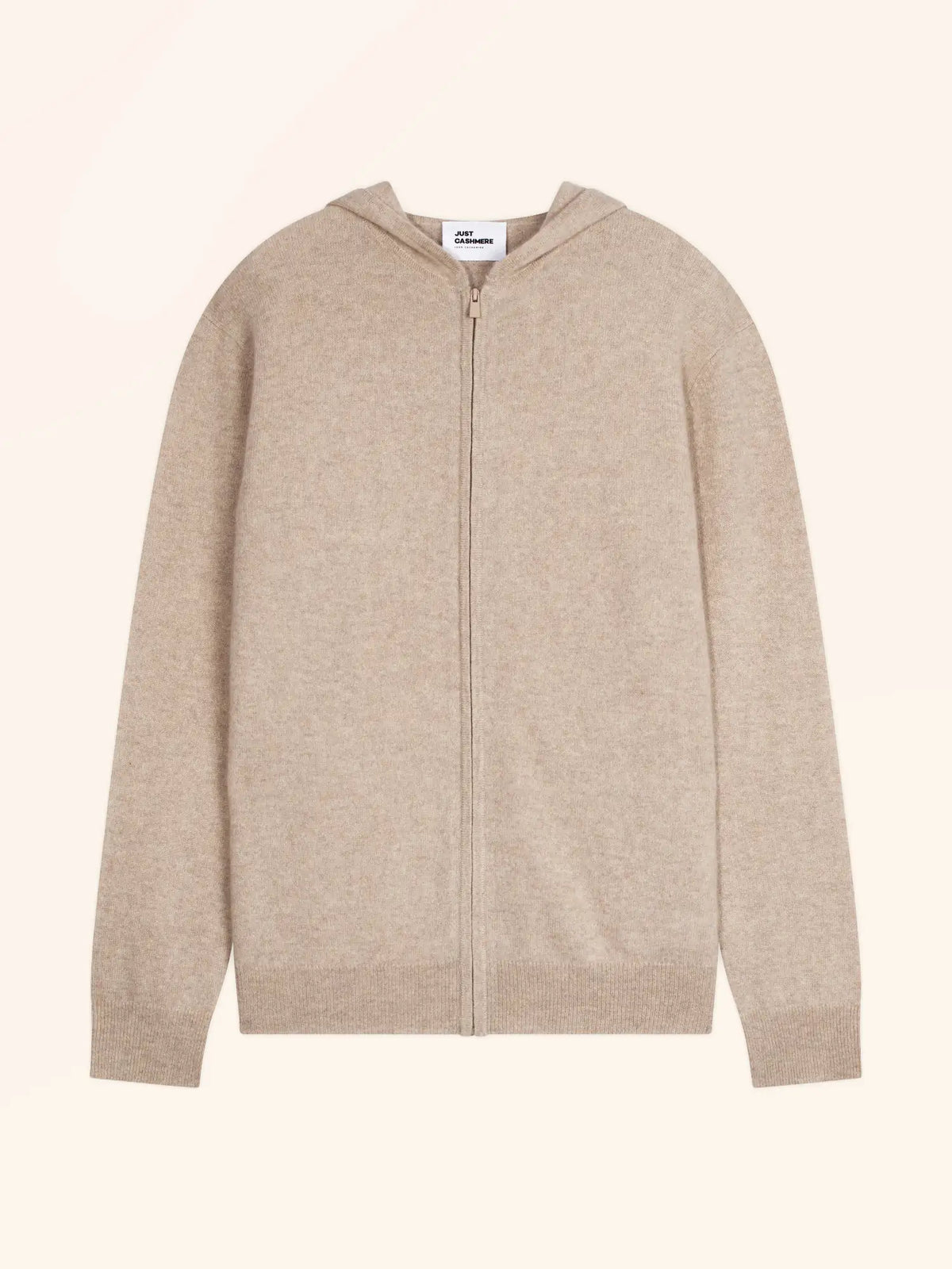 ELLIOT gilet zippé capuche camel clair chiné