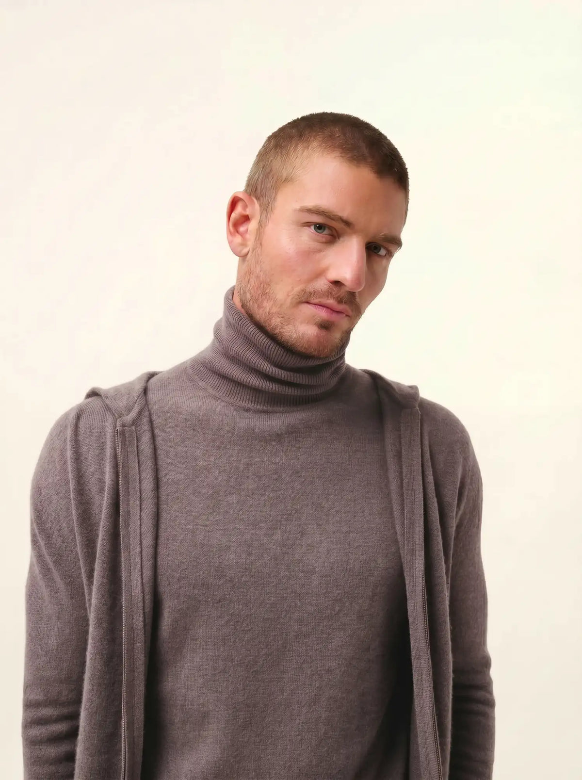 ELLIOT gilet zippé capuche caribou chiné