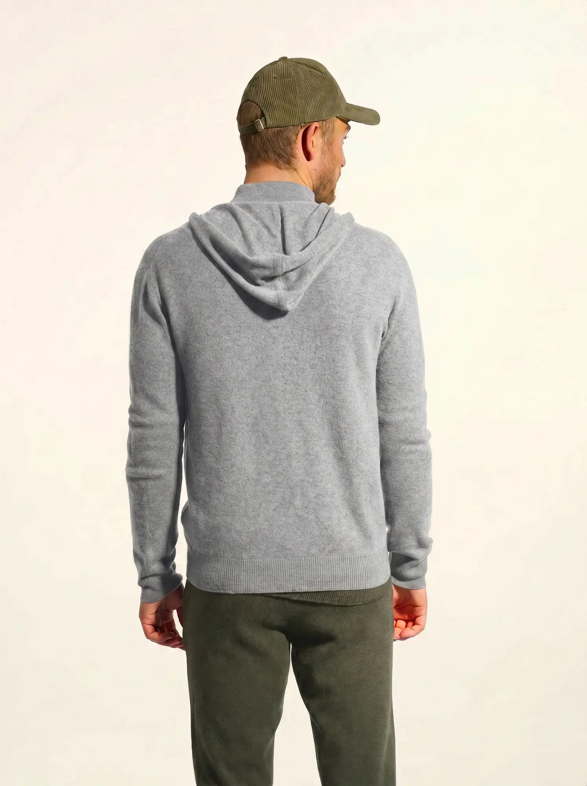 ELLIOT Gilet Zippé Capuche Gris Souris Chiné