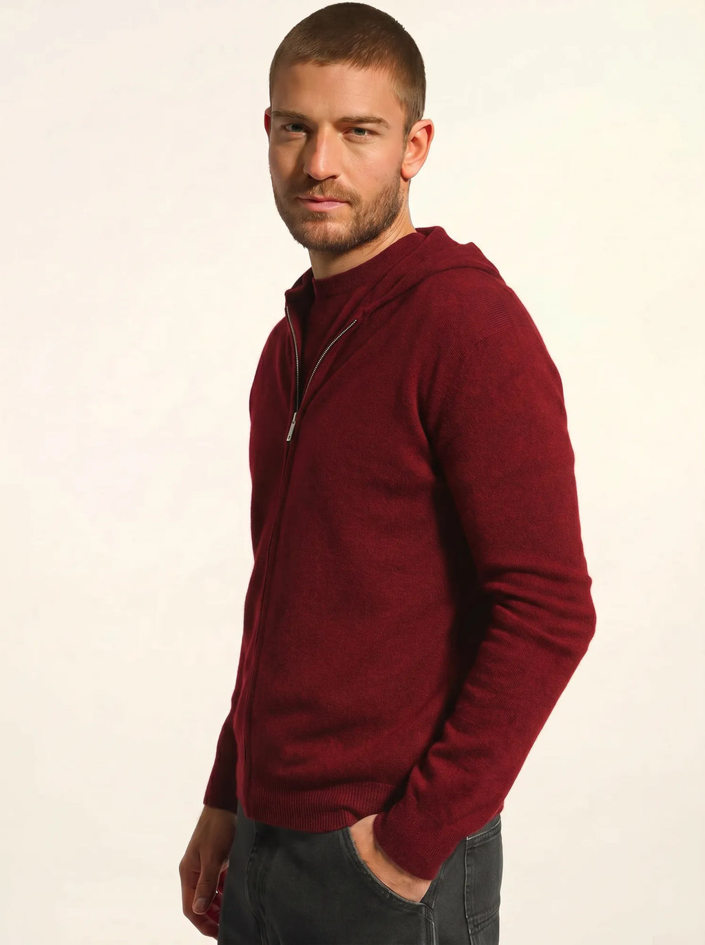 ELLIOT Vest Zipped Hooded Ruby