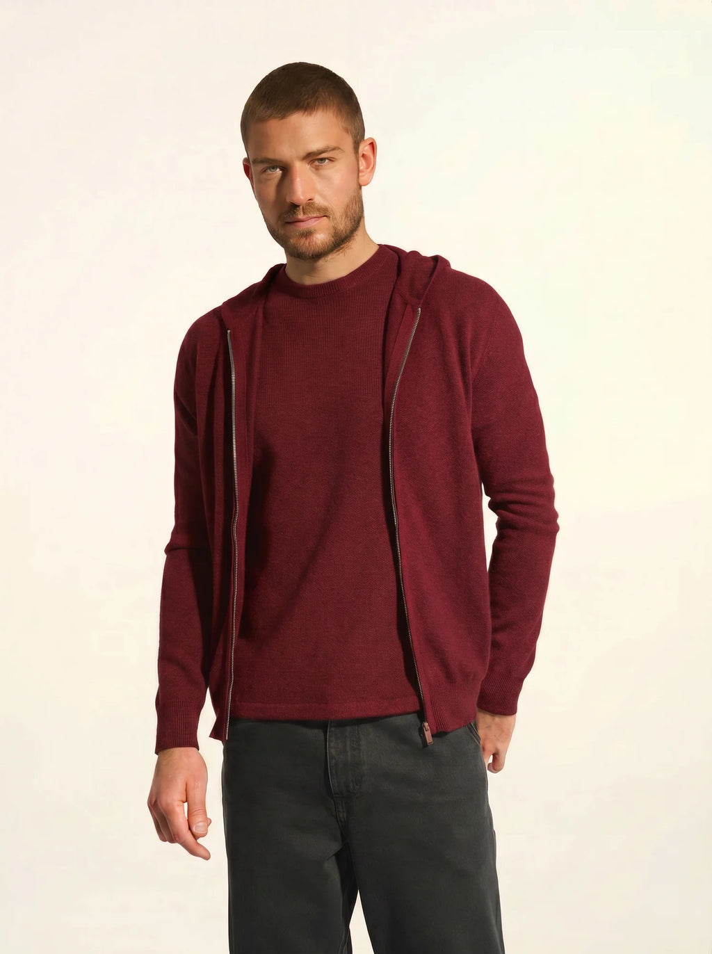 ELLIOT Vest Zipped Hooded Ruby