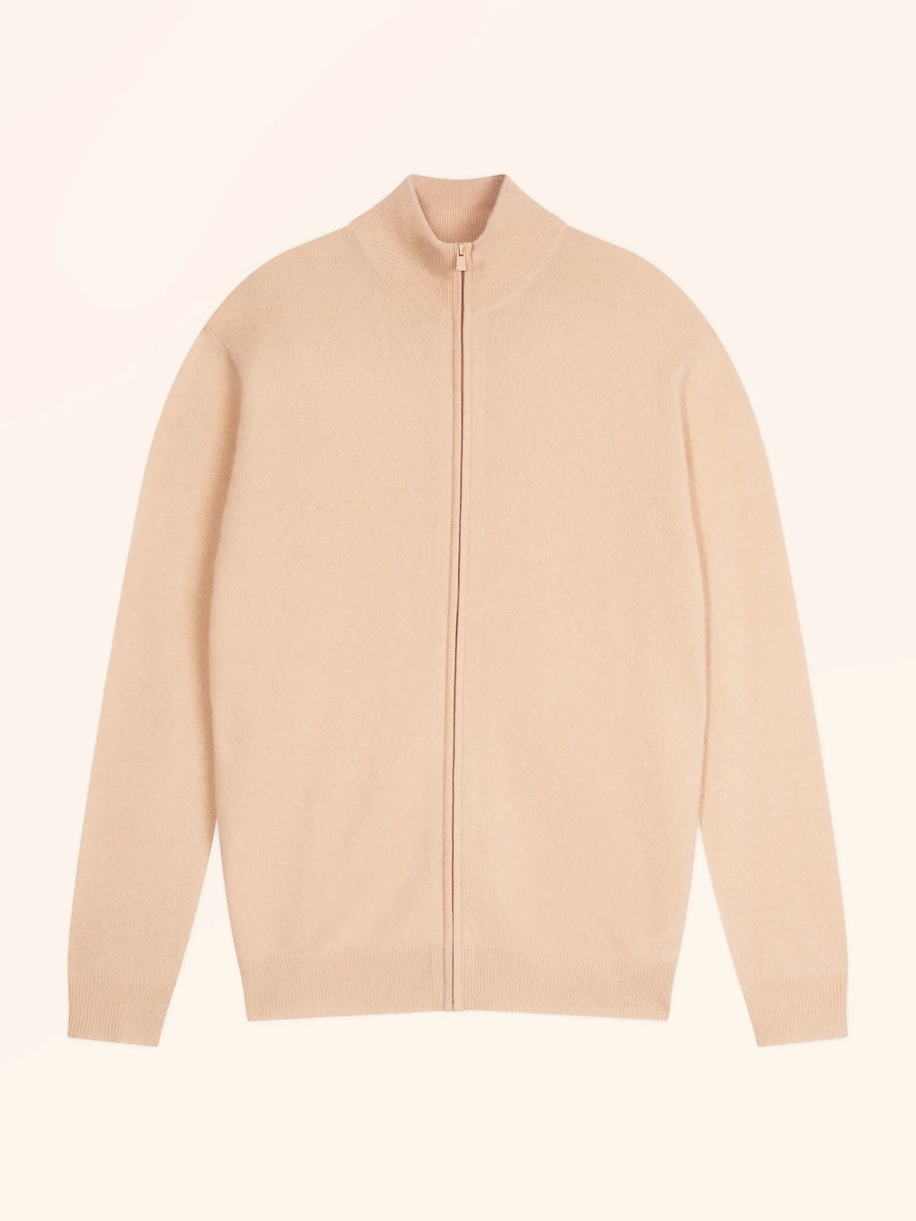 ALAN Gilet Zippé Col Montant Beige