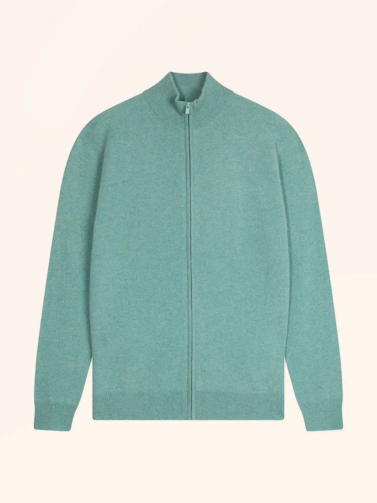 ALAN Gilet Zippé Col Montant Vert Chiné