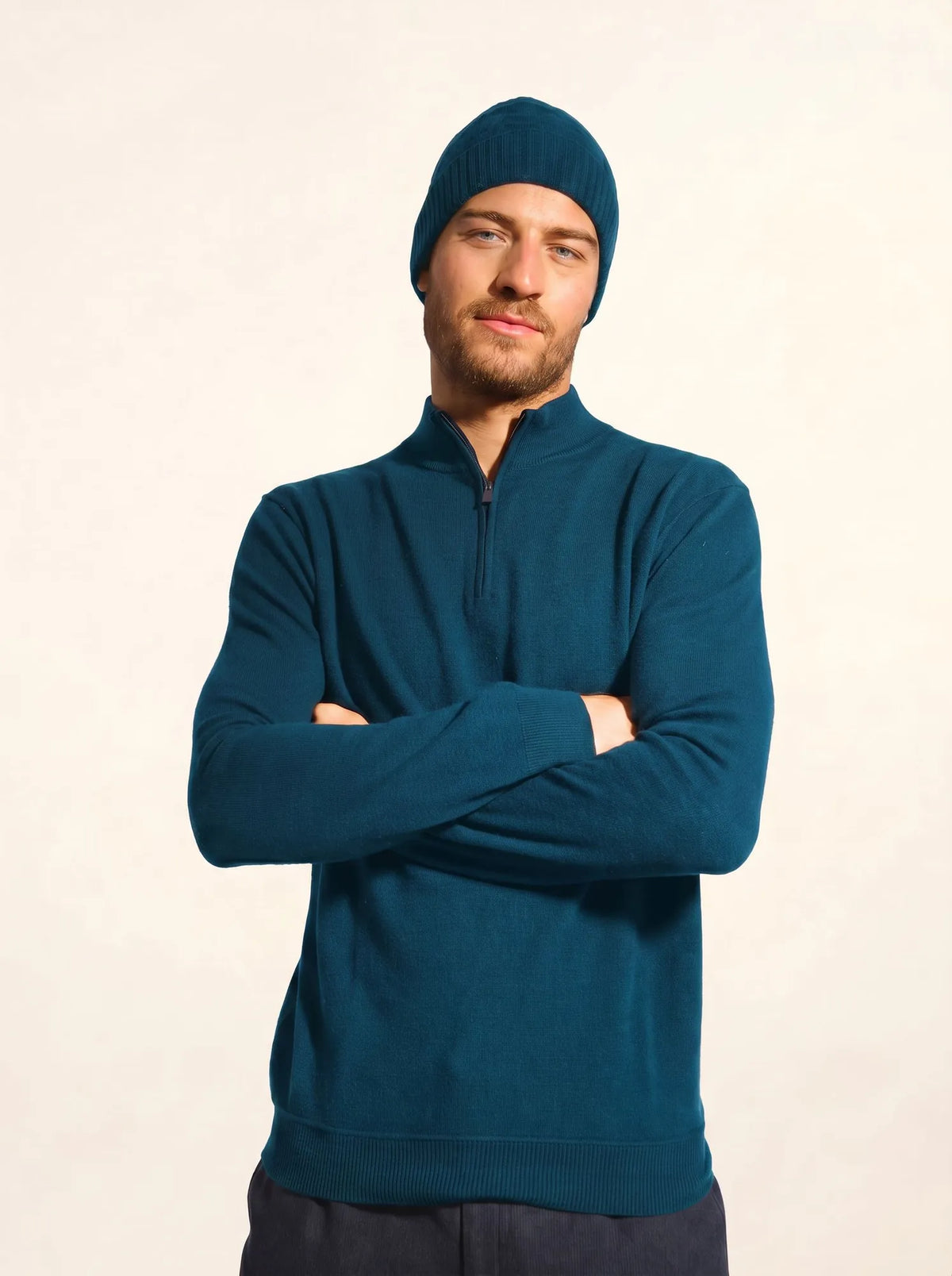 NOUR Sweater Trucker Neck Peacock