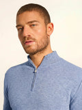 NOUR Pullover Truckerkragen Himmelblau meliert