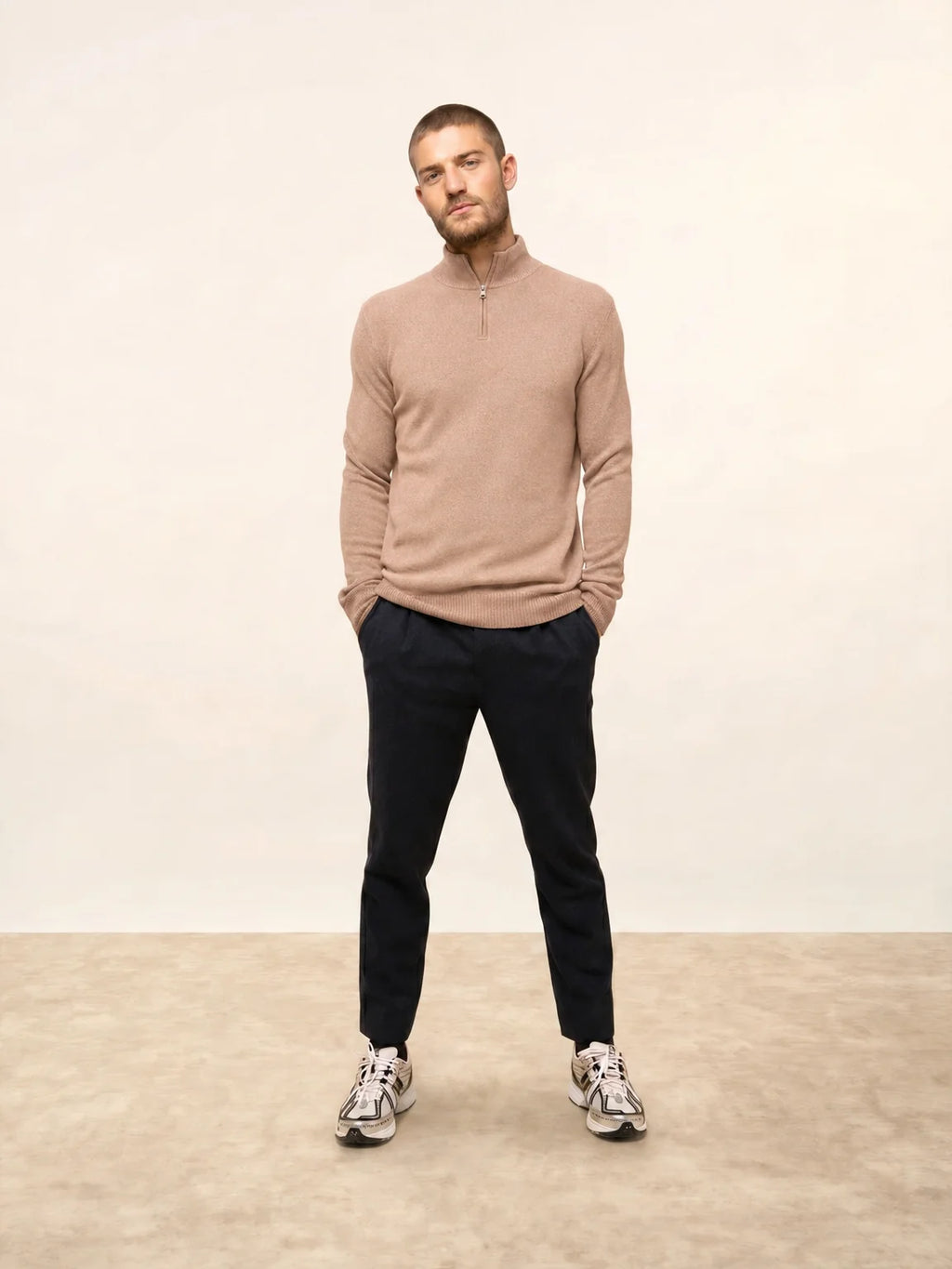 LEONIE pull camionneur 4 fils camel chiné
