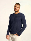 DARRI pull col rond 4 fils caviar