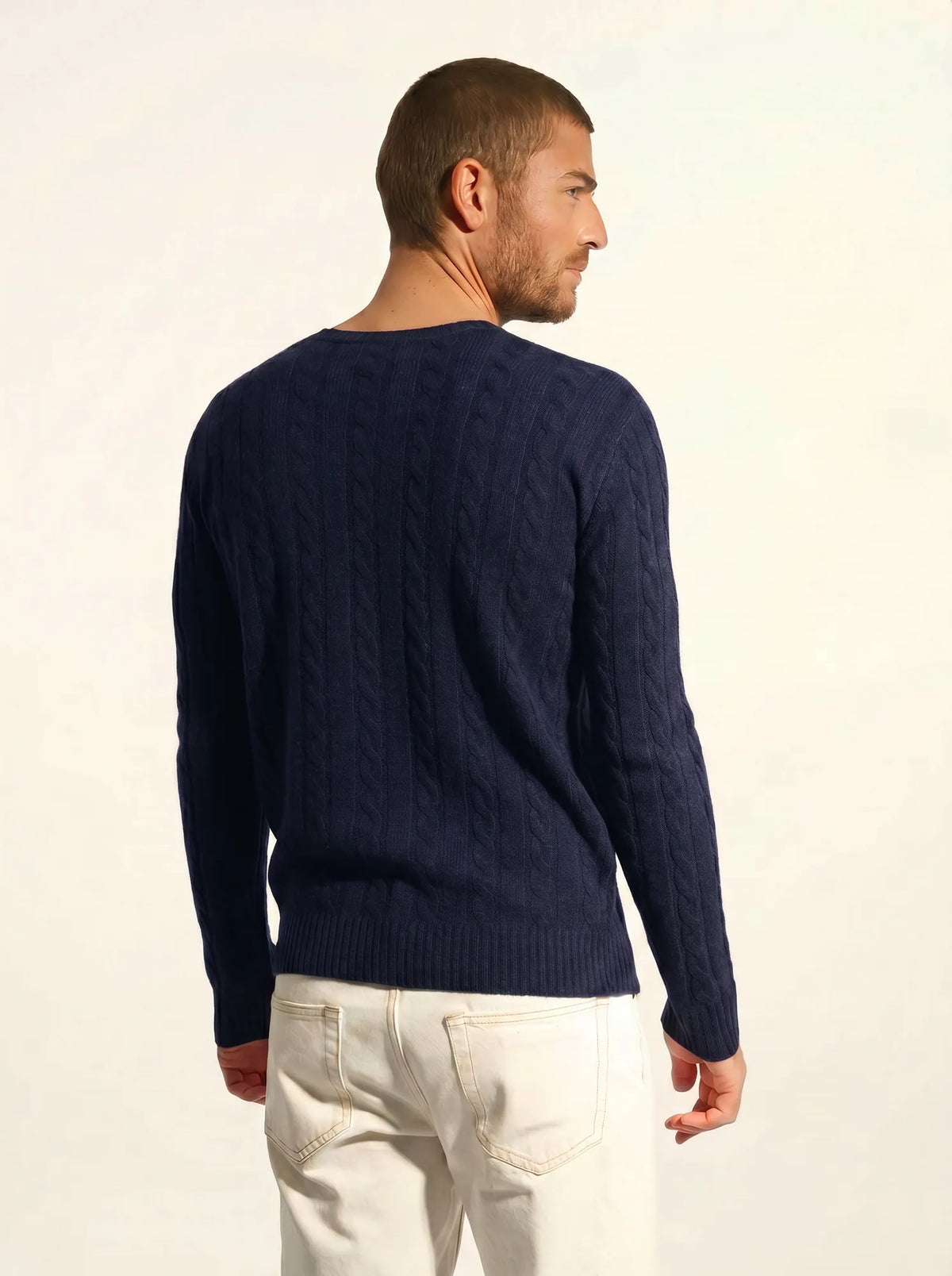 DARRI pull col rond 4 fils caviar