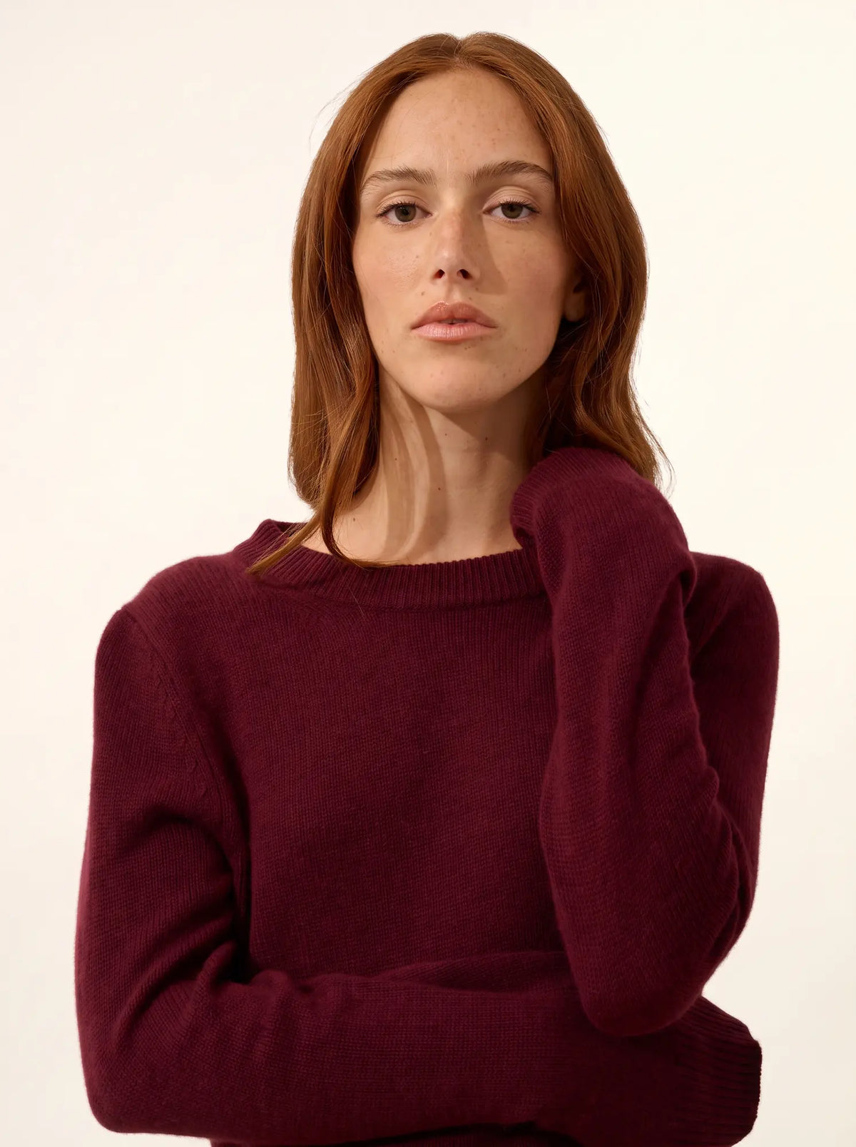 LEXINI Pull Col Rond 4 Fils Mûre