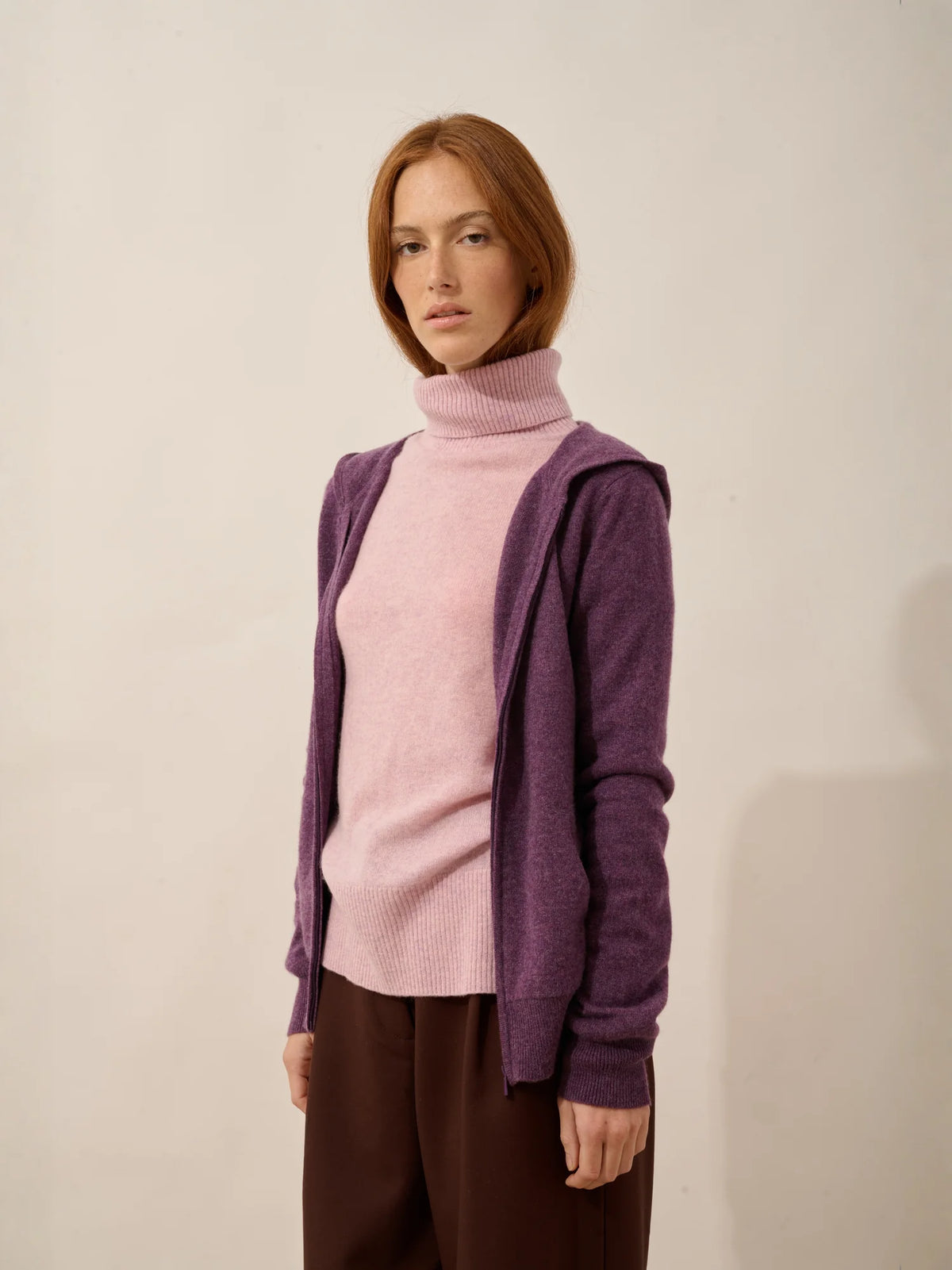 DEBBIE Vest Zipped Hooded Heather Purple