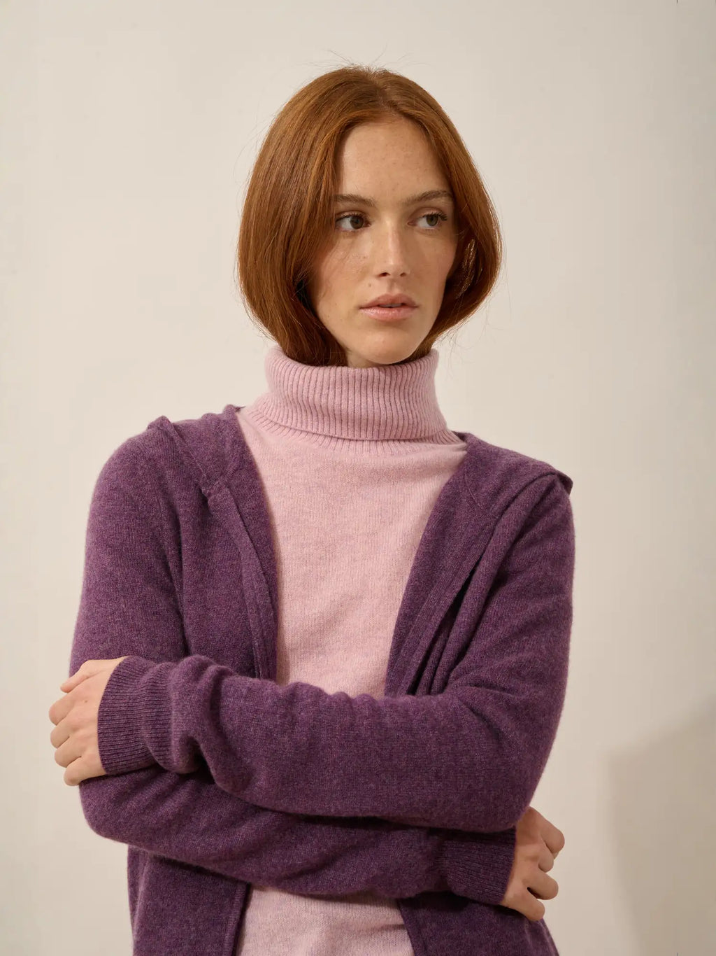 DEBBIE Vest Zipped Hooded Heather Purple