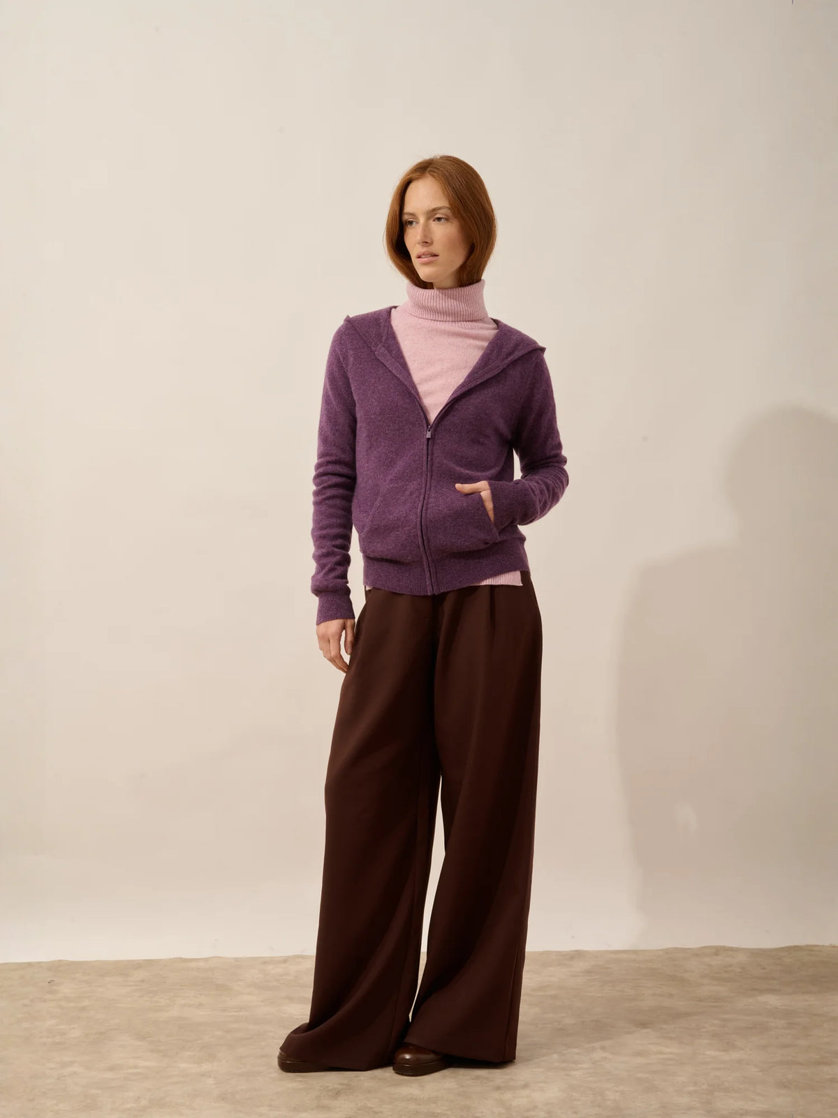 DEBBIE Vest Zipped Hooded Heather Purple