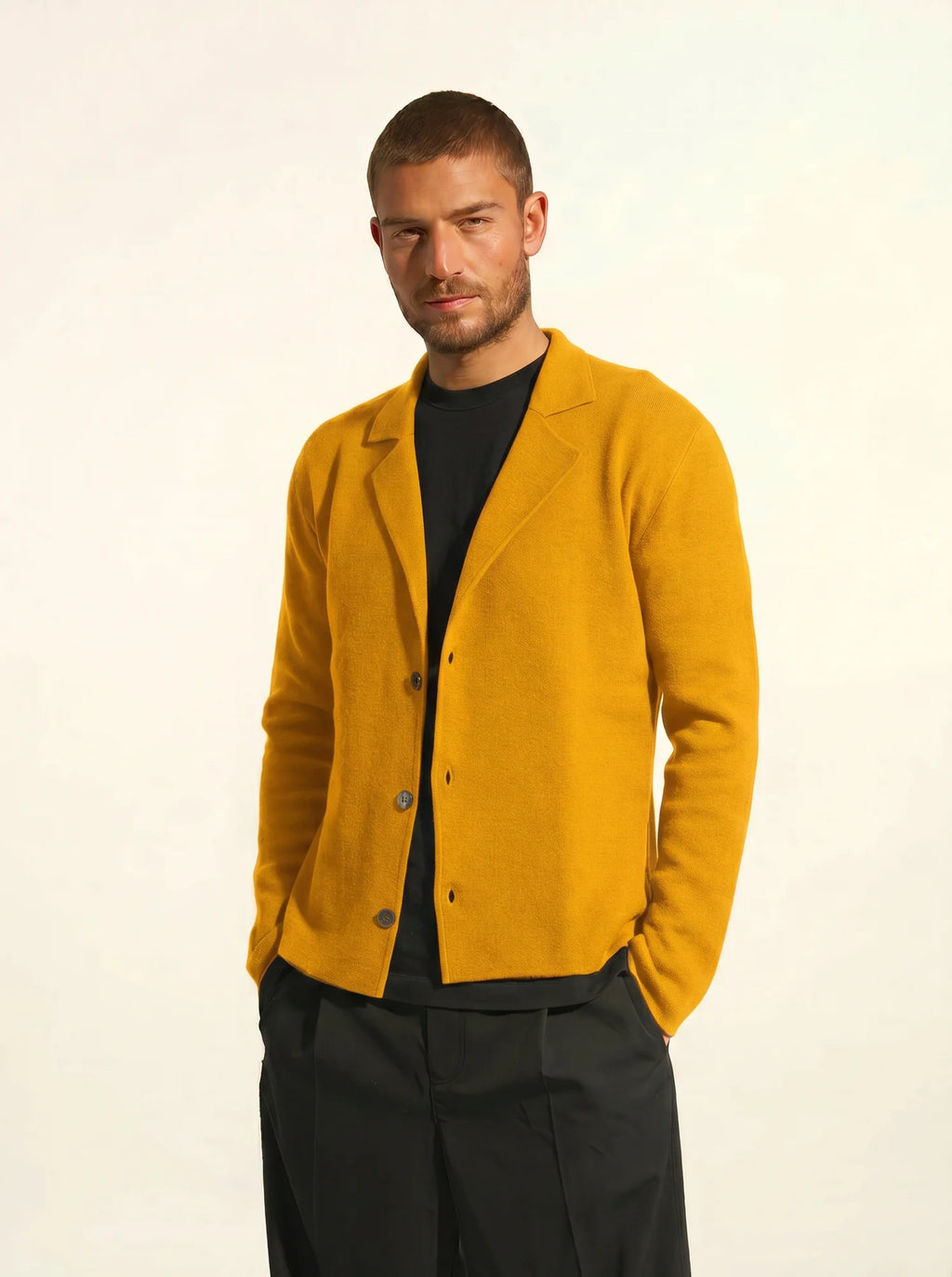 ALVAR veste boutonnée col tailleur curcuma