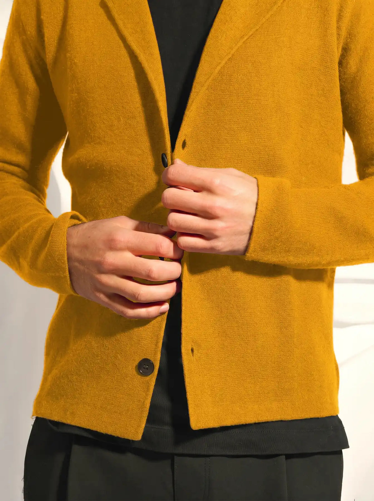 ALVAR veste boutonnée col tailleur curcuma
