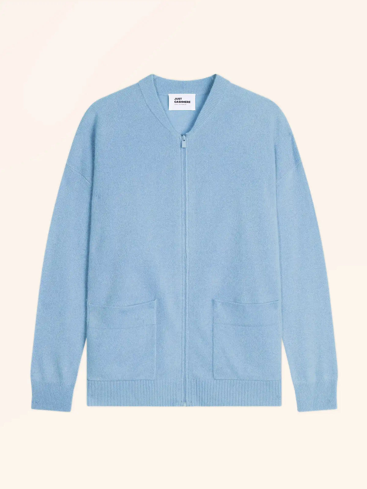 ERVIE Gilet Zippé Col Mao Bleu Inca