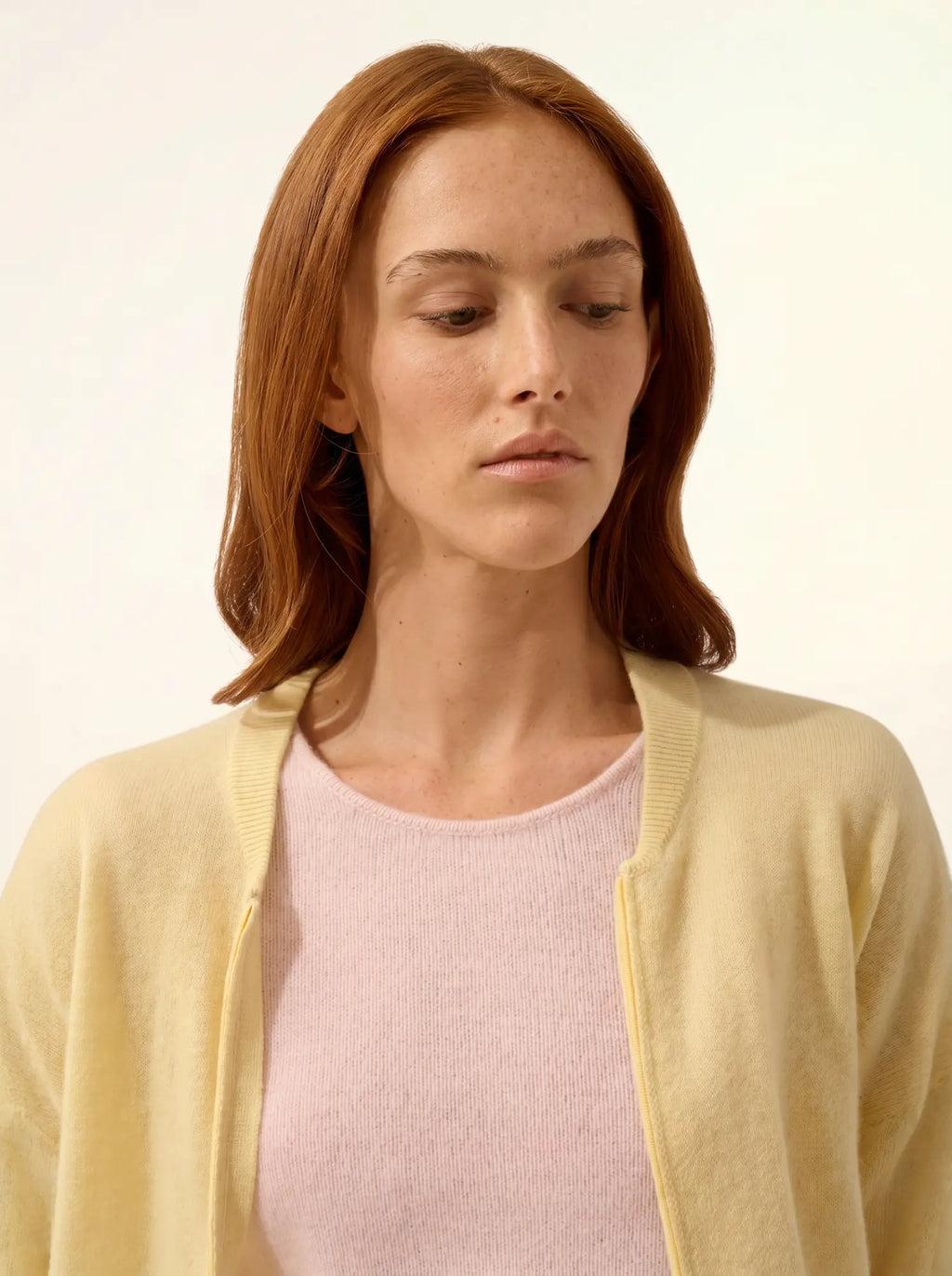 ERVIE Vest Zipped Mandarin Collar Lemonade