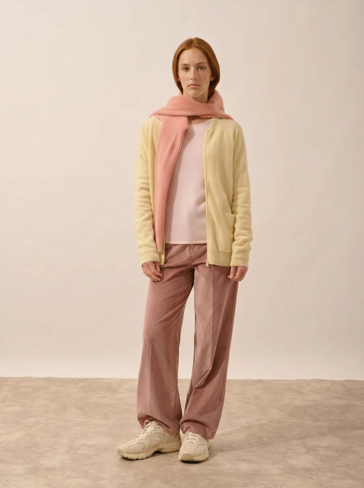 ERVIE Vest Zipped Mandarin Collar Lemonade