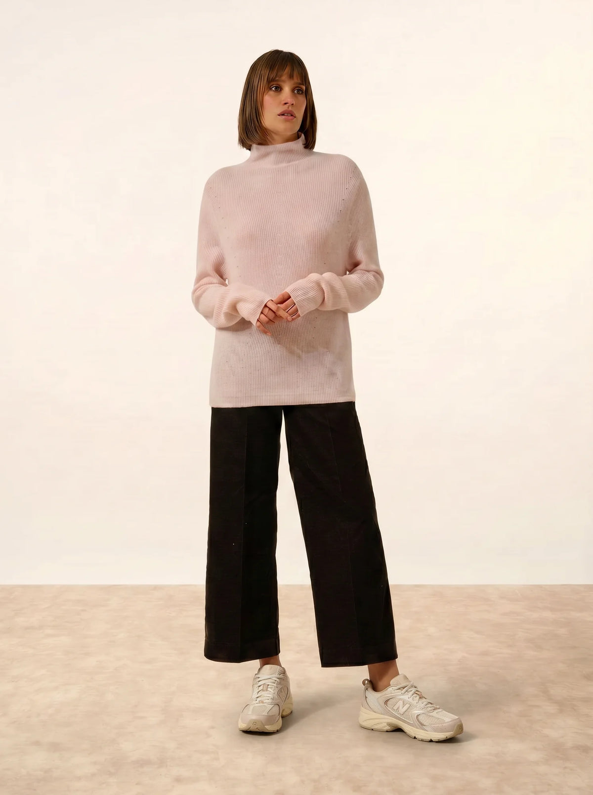 CAMILA Pullover Stehkragen Babyrosa