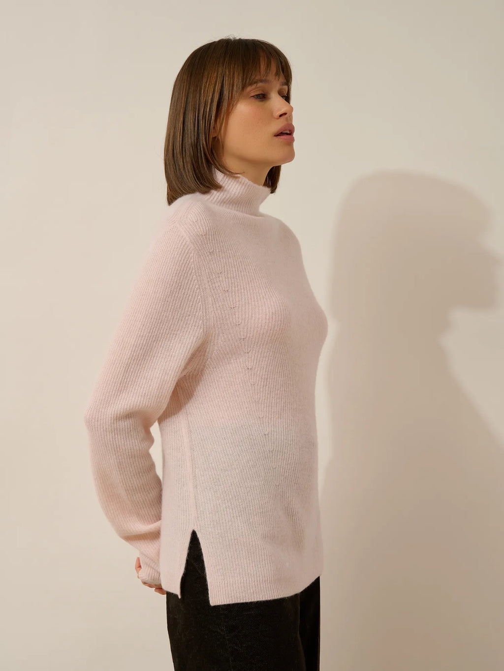 CAMILA Pullover Stehkragen Babyrosa