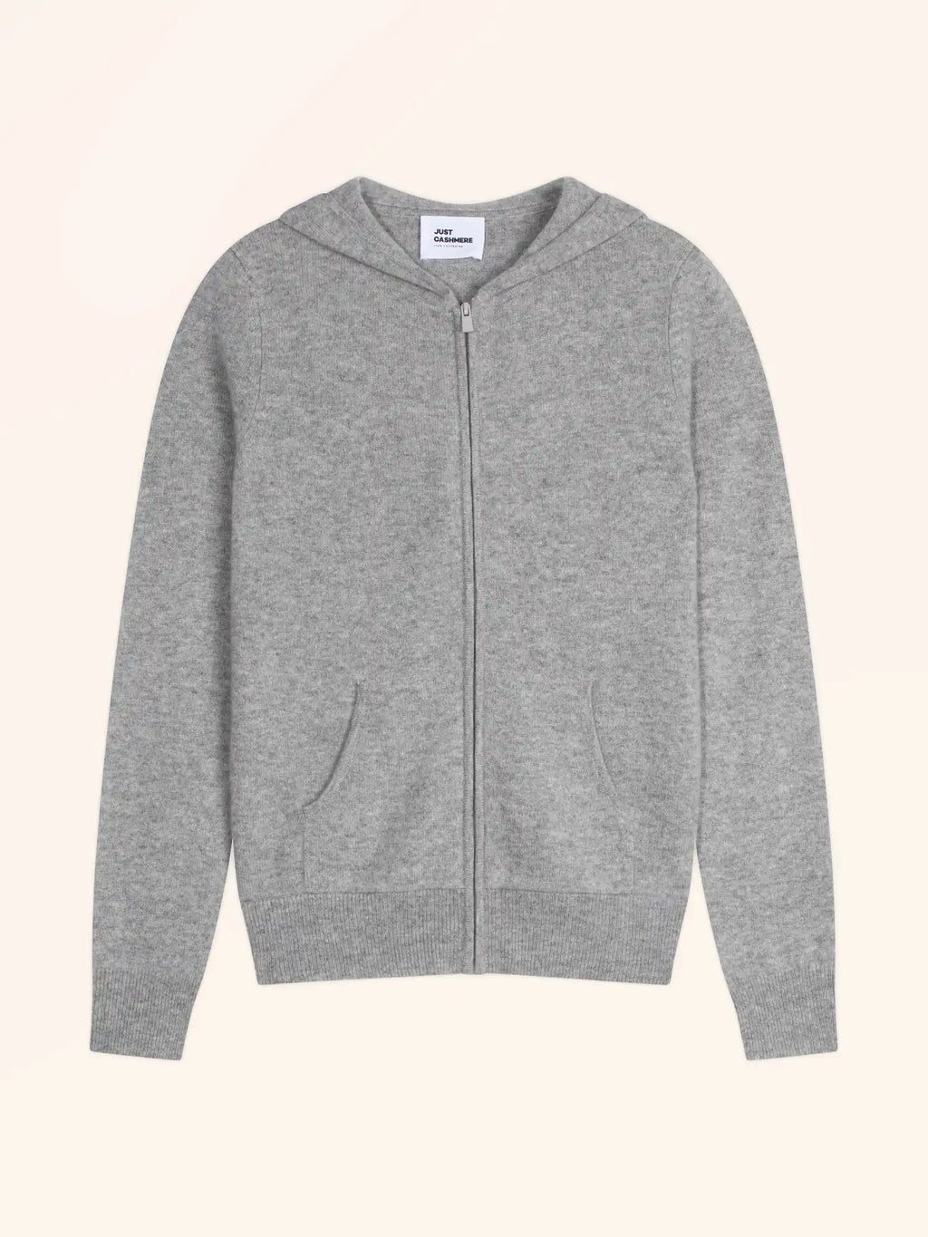 DEBBIE Gilet Zippé Capuche Gris Souris Chiné