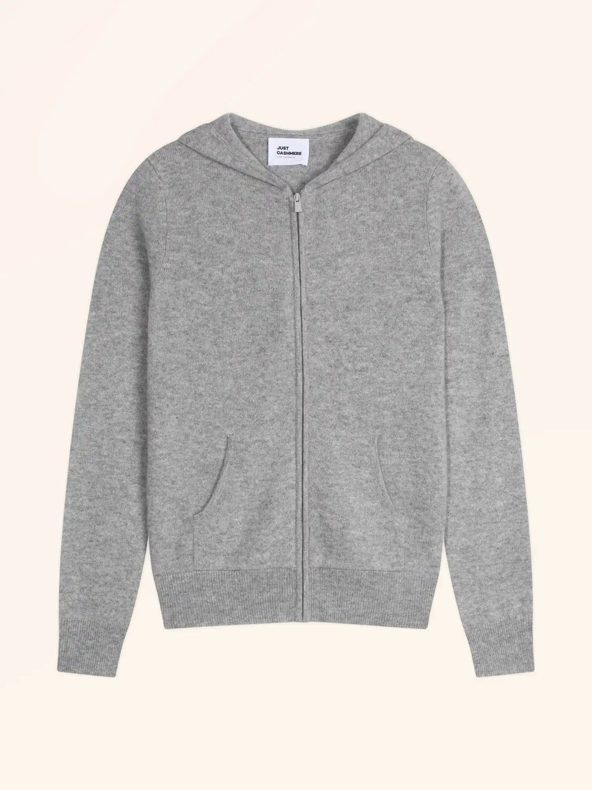 DEBBIE Gilet Zippé Capuche Gris Souris Chiné