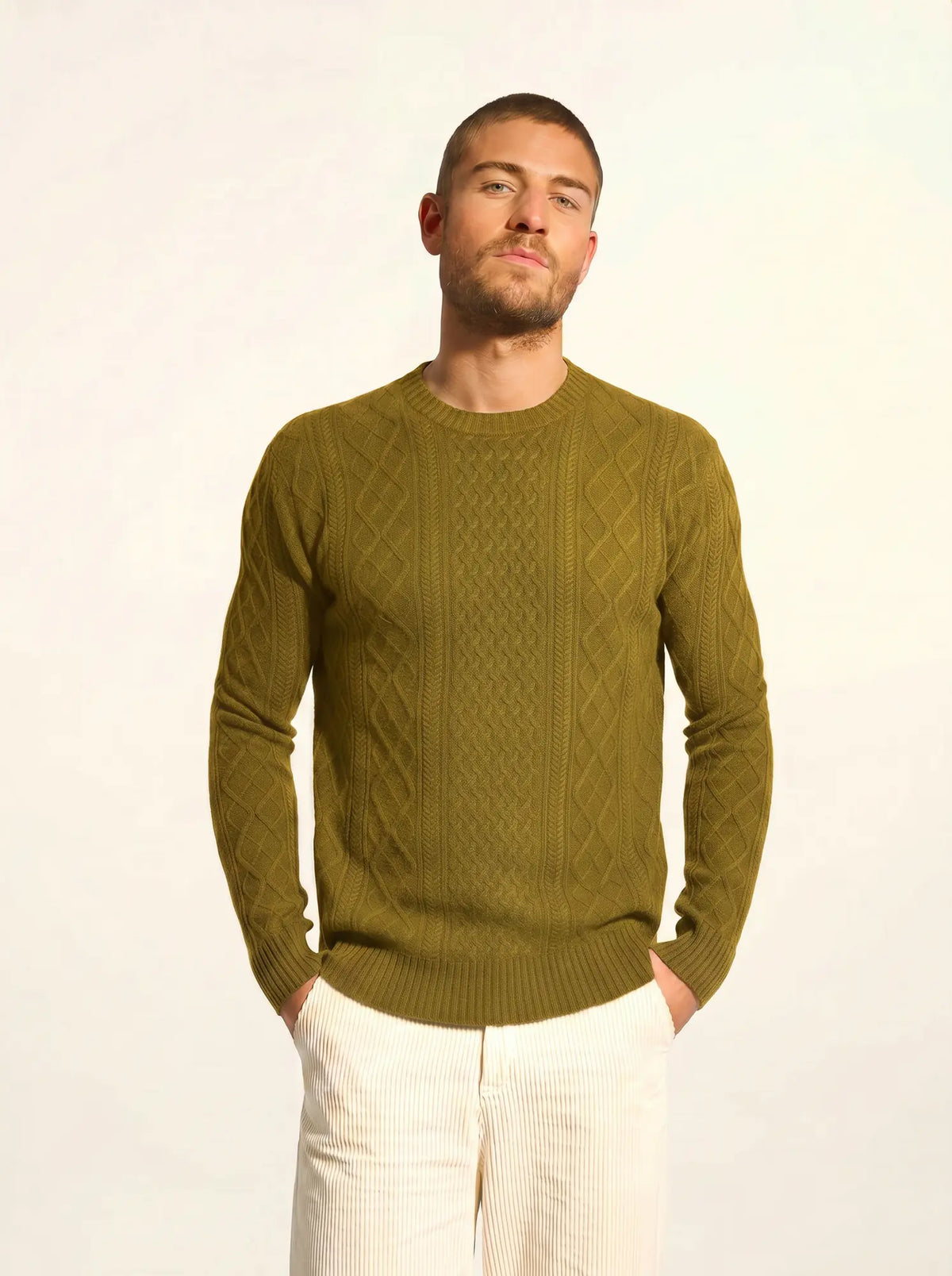 THURID Sweater Crew Neck 4 Ply Gold