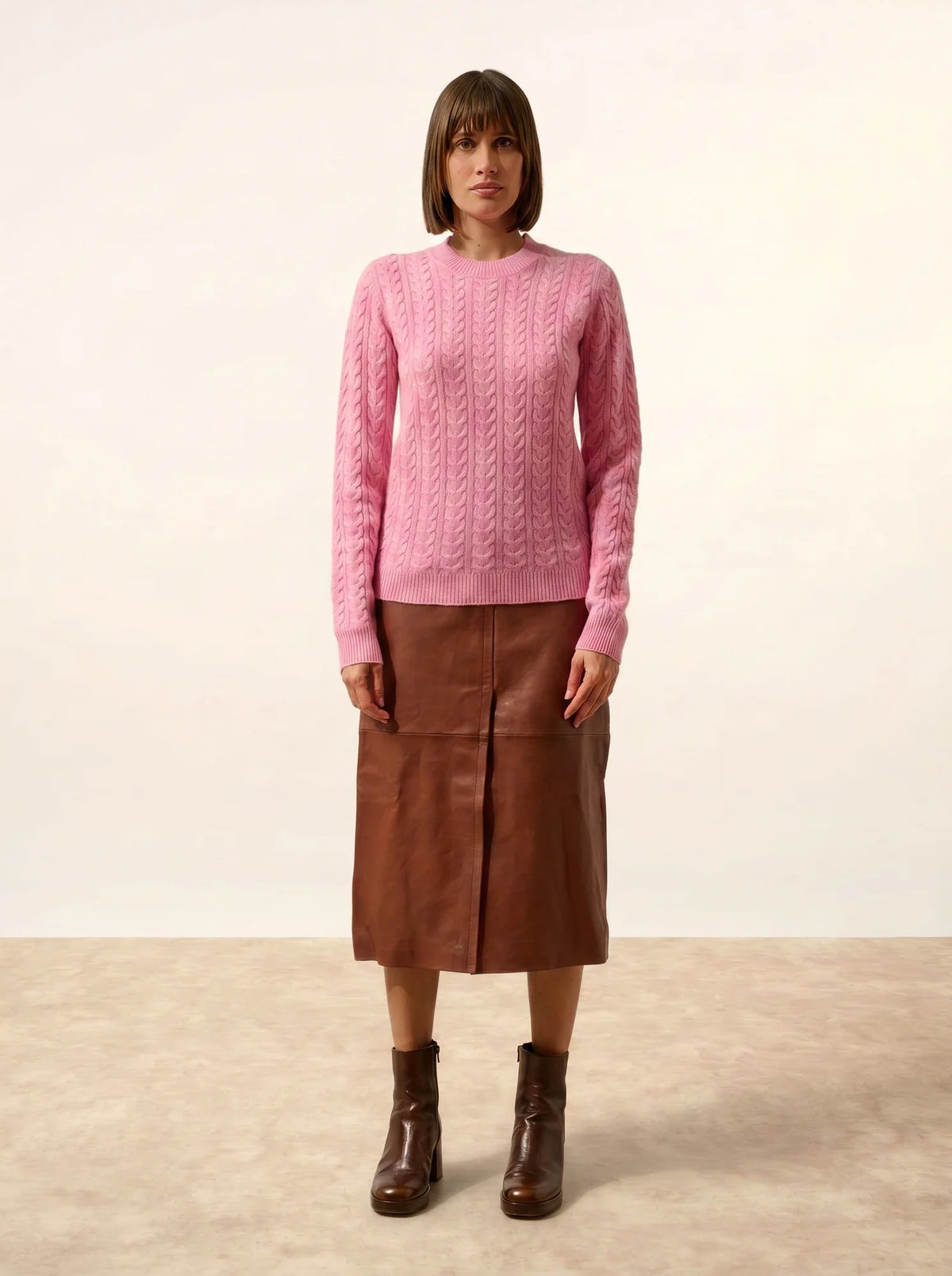 ALICE Pull Col Rond 4 Fils Dragée