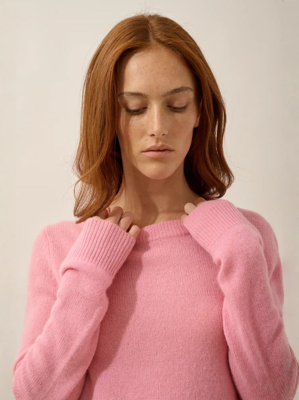 LEXINI Sweater Crew Neck 4 Ply Sugar Pink