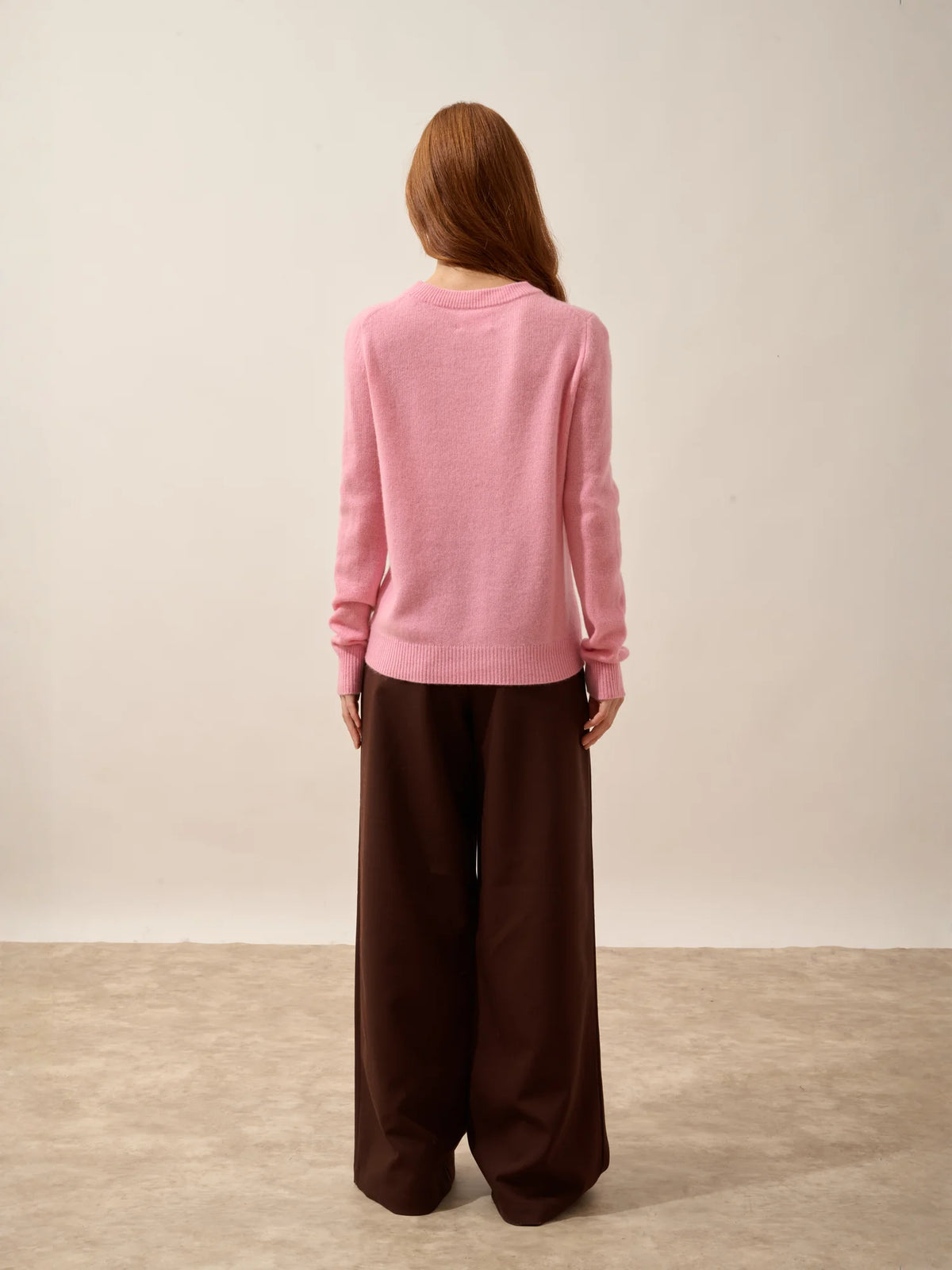 LEXINI Sweater Crew Neck 4 Ply Sugar Pink