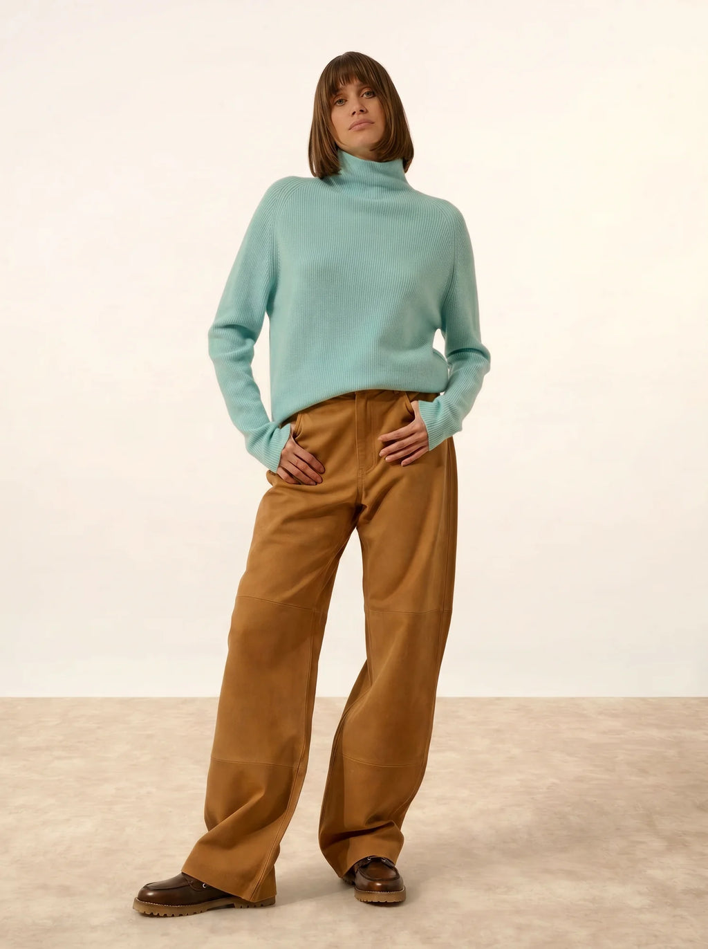 ALYSSA Pullover Stehkragen Aqua
