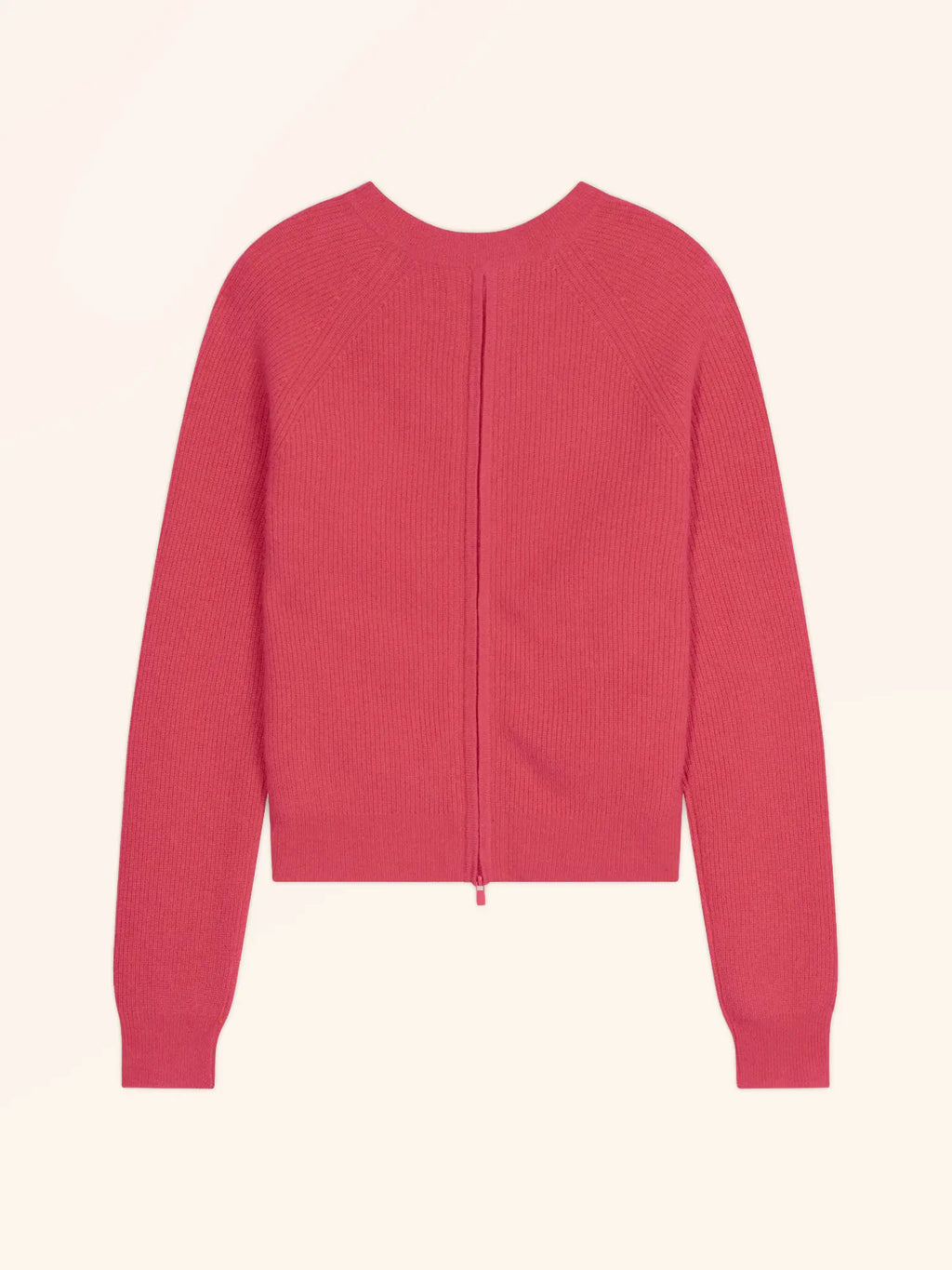 JONA Pull Col Rond Zippé Dos Corail