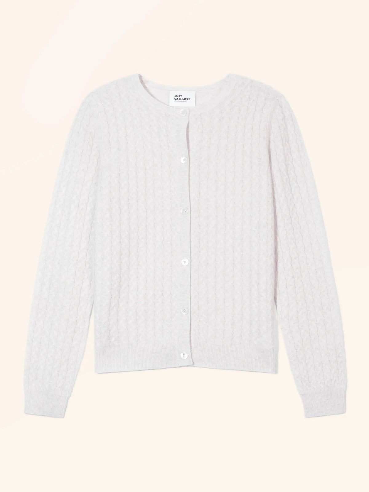 LAURA cardigan col rond blanc chiné