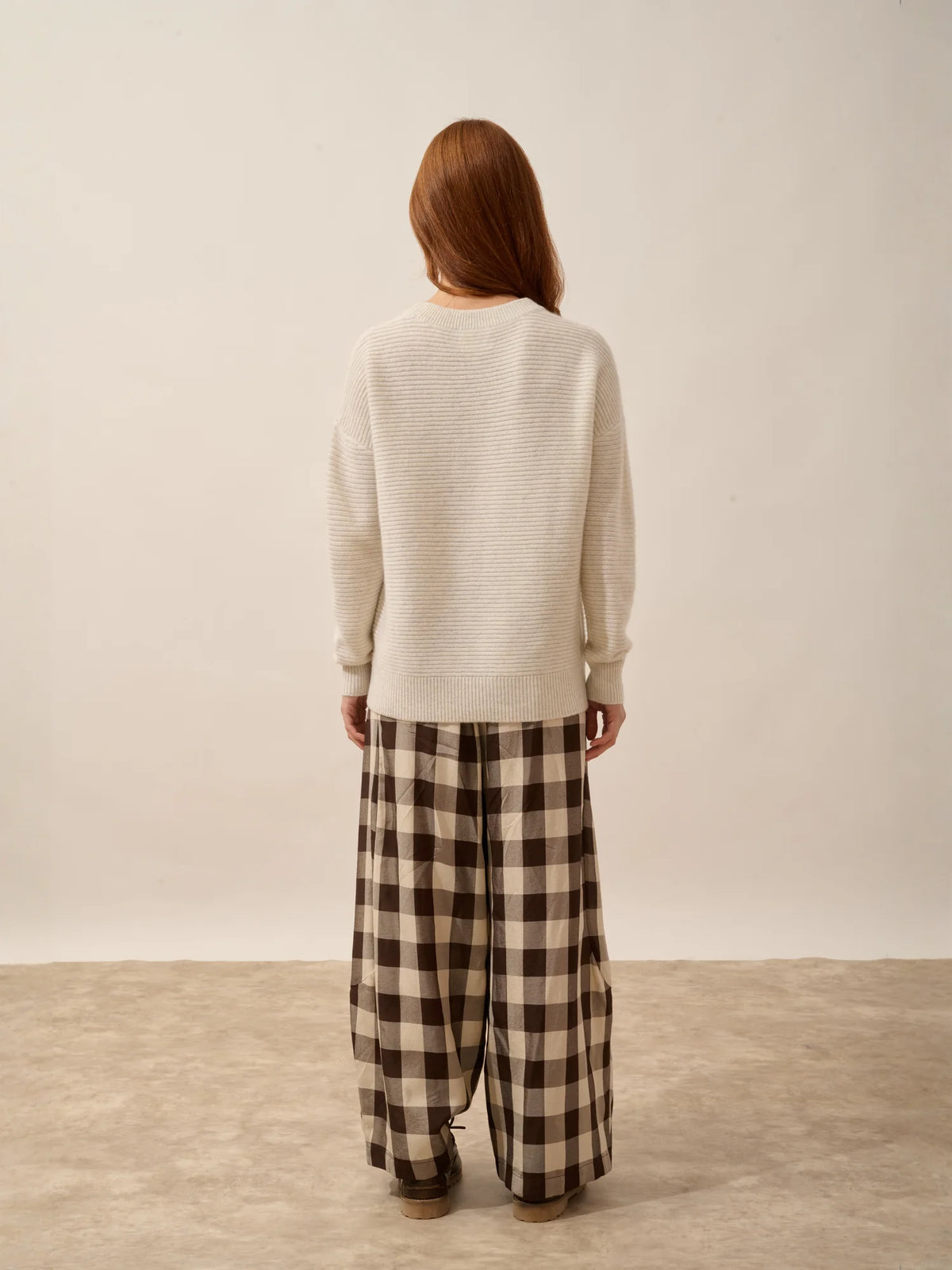 LOUNA Sweater Crew Neck 4 Ply Heather White