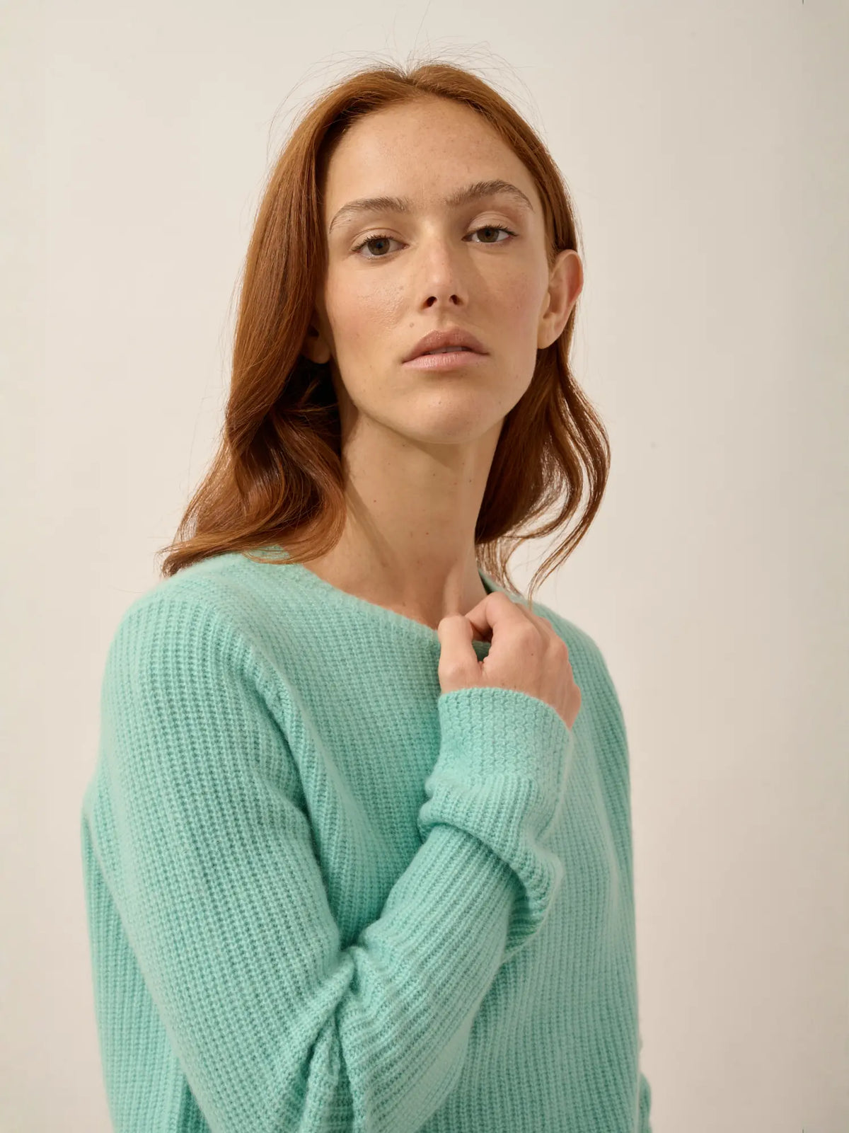 SIGRUN Pullover Rundhalsausschnitt 4-fädig Jade