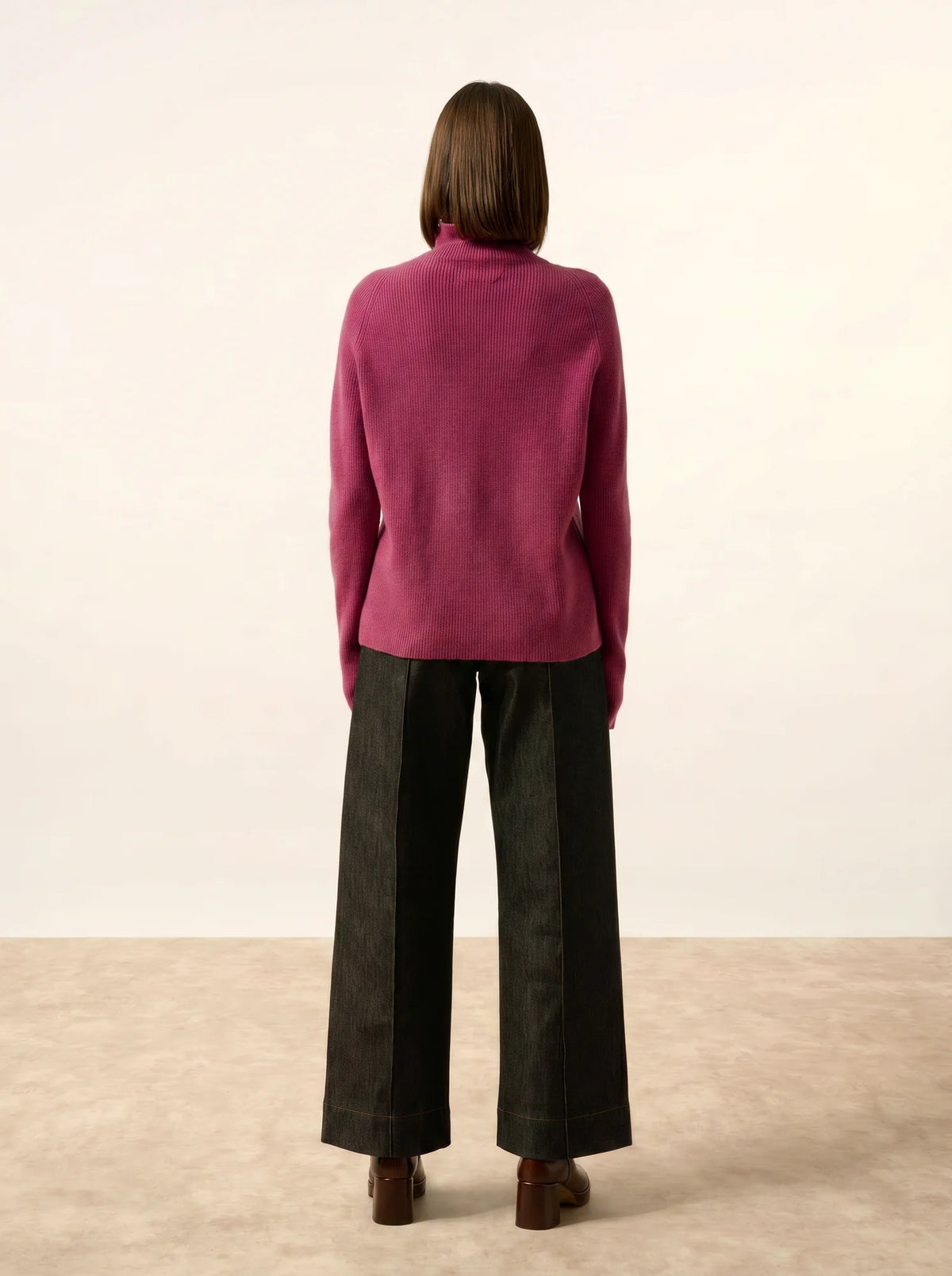 ALYSSA Pull Col Montant Orchidée