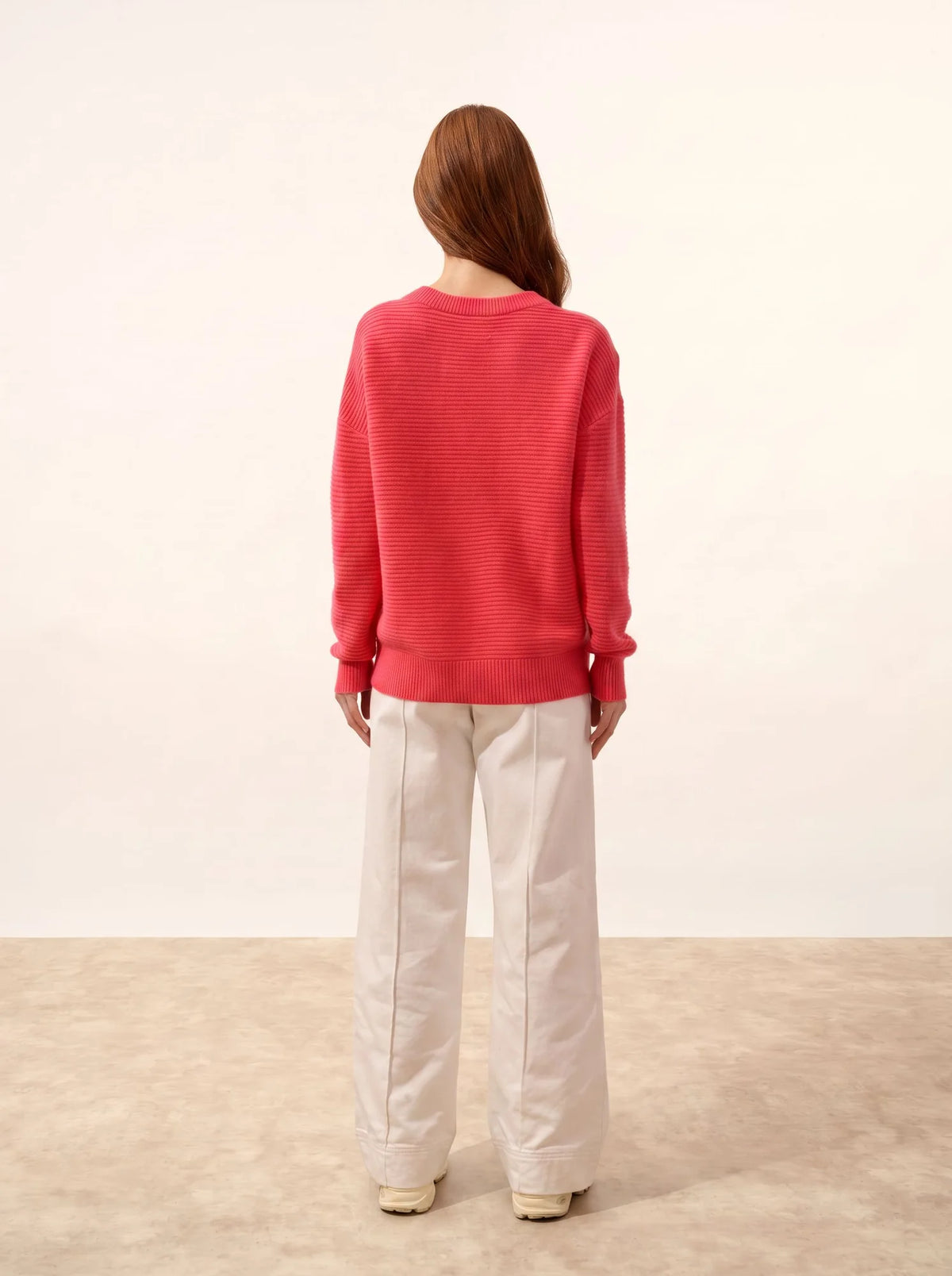 LOUNA Pullover Rundhalsausschnitt 4-fädig Flamingorosa