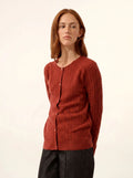 LAURA Cardigan Crew Neck Cherry