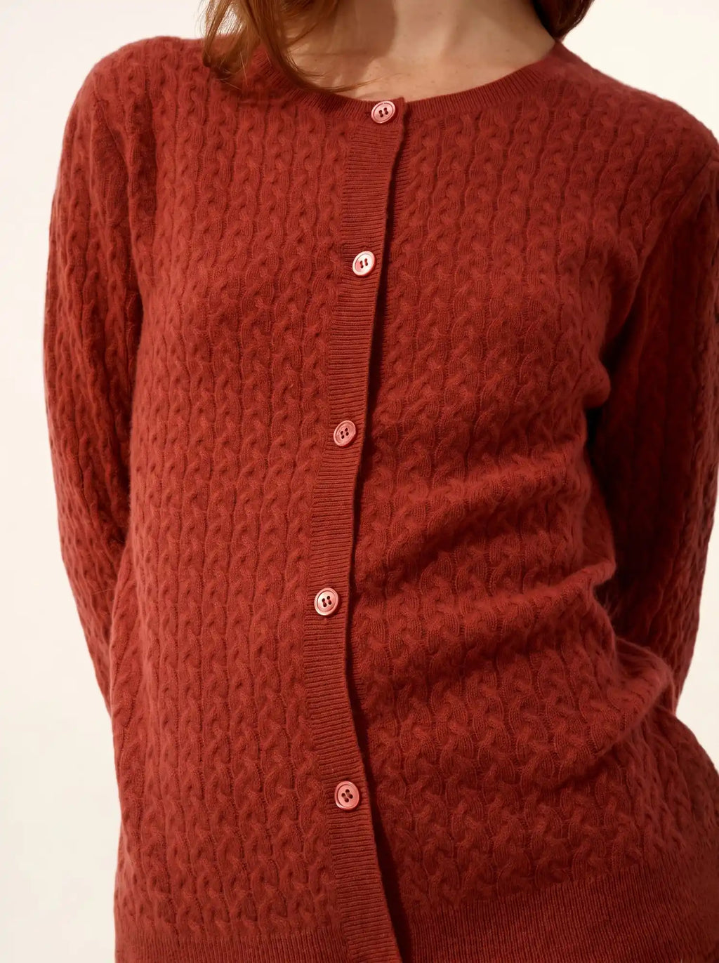 LAURA Cardigan Crew Neck Cherry
