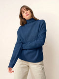 ALYSSA Sweater Mock Neck Heather Blue