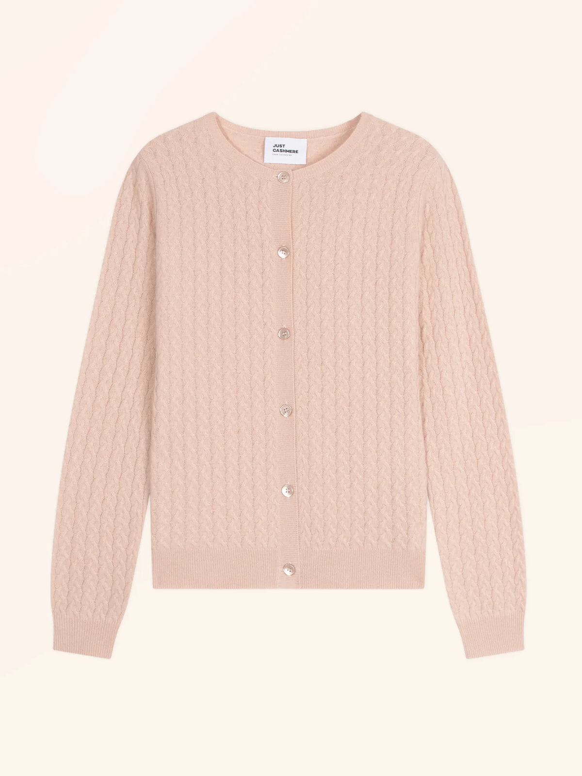 LAURA Strickjacke Rundhalsausschnitt Nude