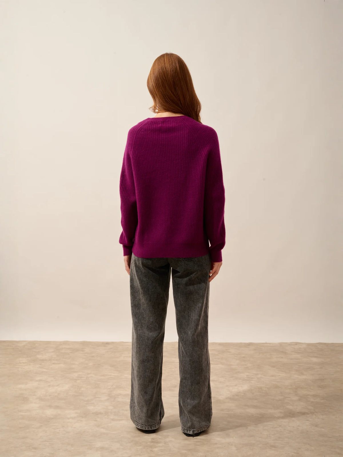 FRIO Pullover Rundhalsausschnitt 4-fädig Pflaumenblau