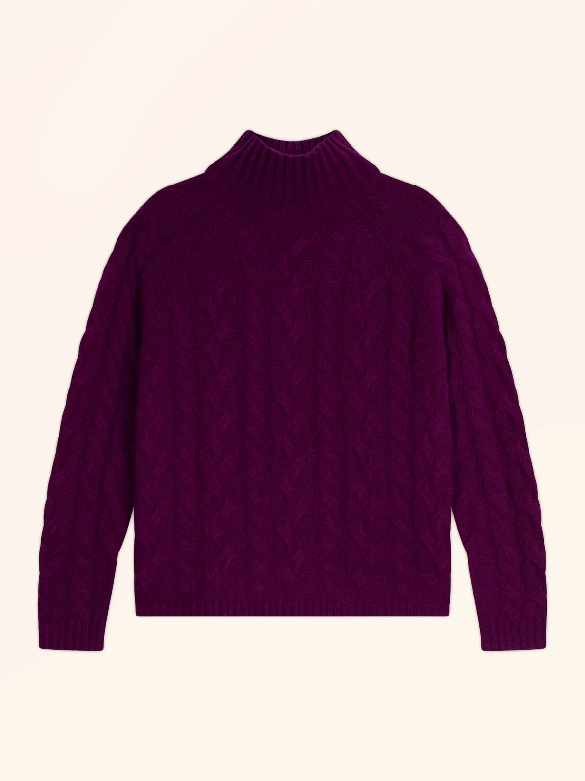 SERENOA Sweater Mock Neck 6 Ply Plum