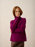 SERENOA Sweater Mock Neck 6 Ply Plum