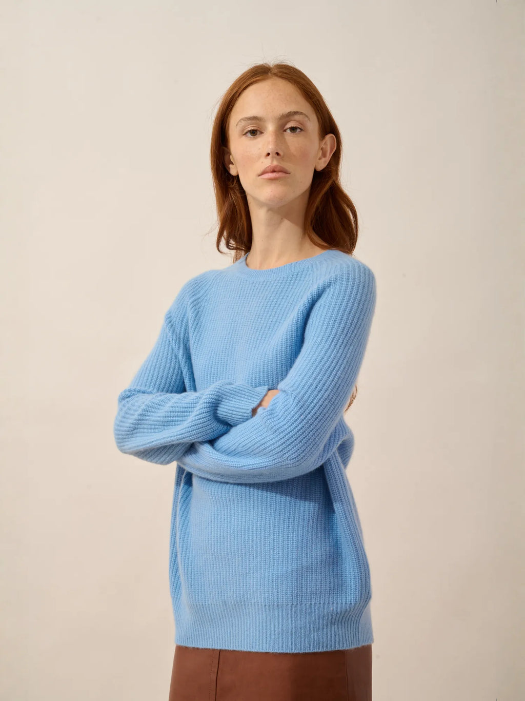 FRIO Pullover Rundhalsausschnitt 4-fädig Babyblau