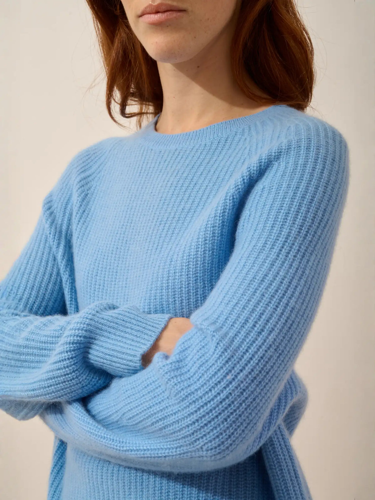 FRIO Pullover Rundhalsausschnitt 4-fädig Babyblau