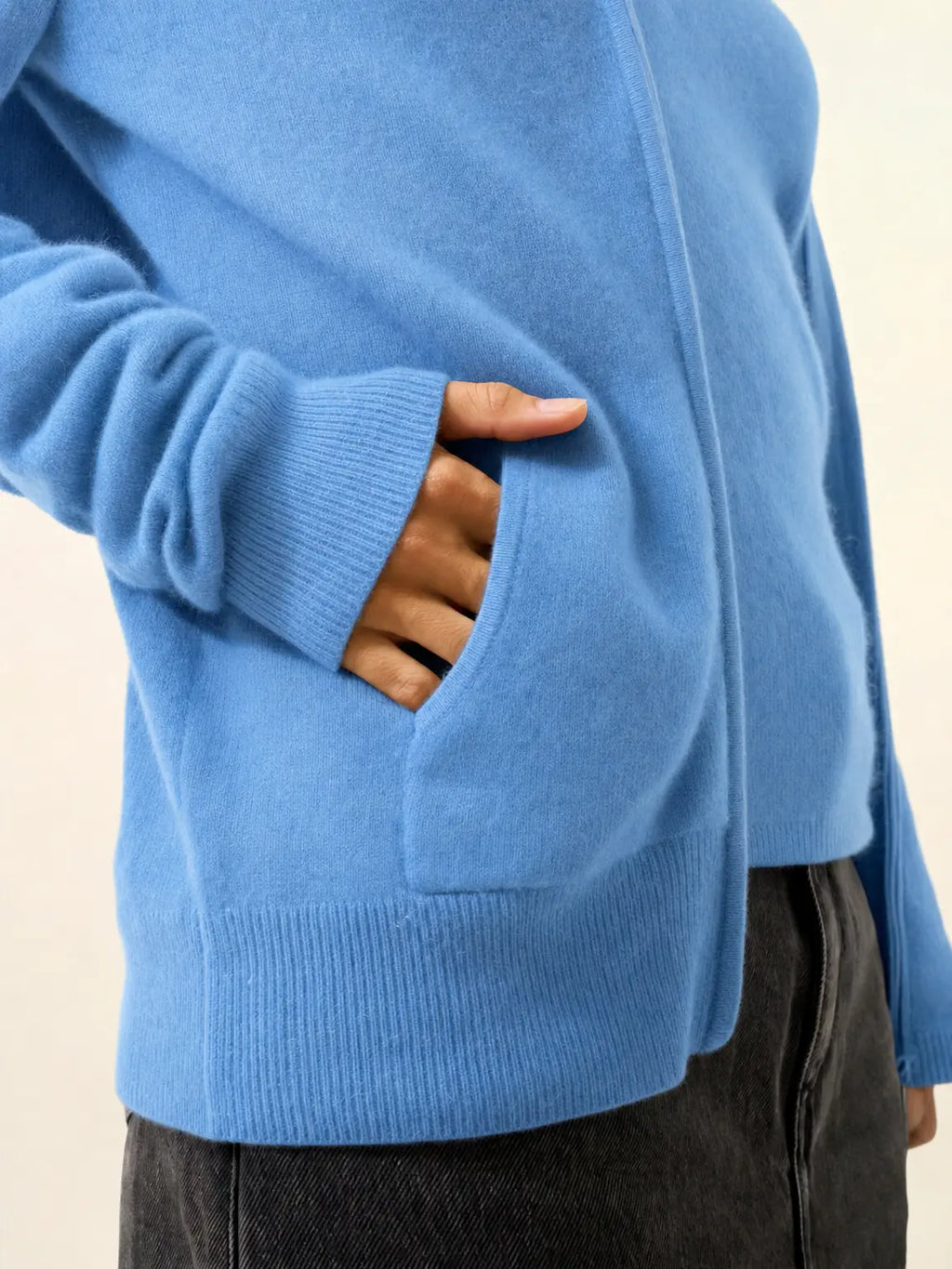 DEBBIE Weste mit Reißverschluss mit Kapuze Babyblau