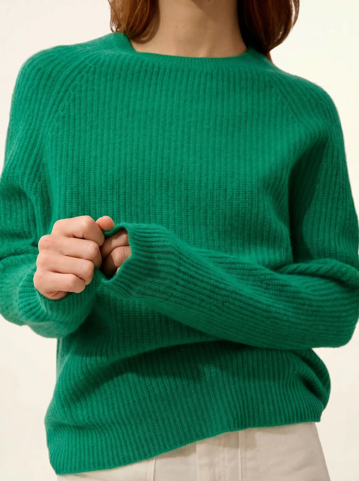 FRIO Pull Col Rond 4 Fils Menthe