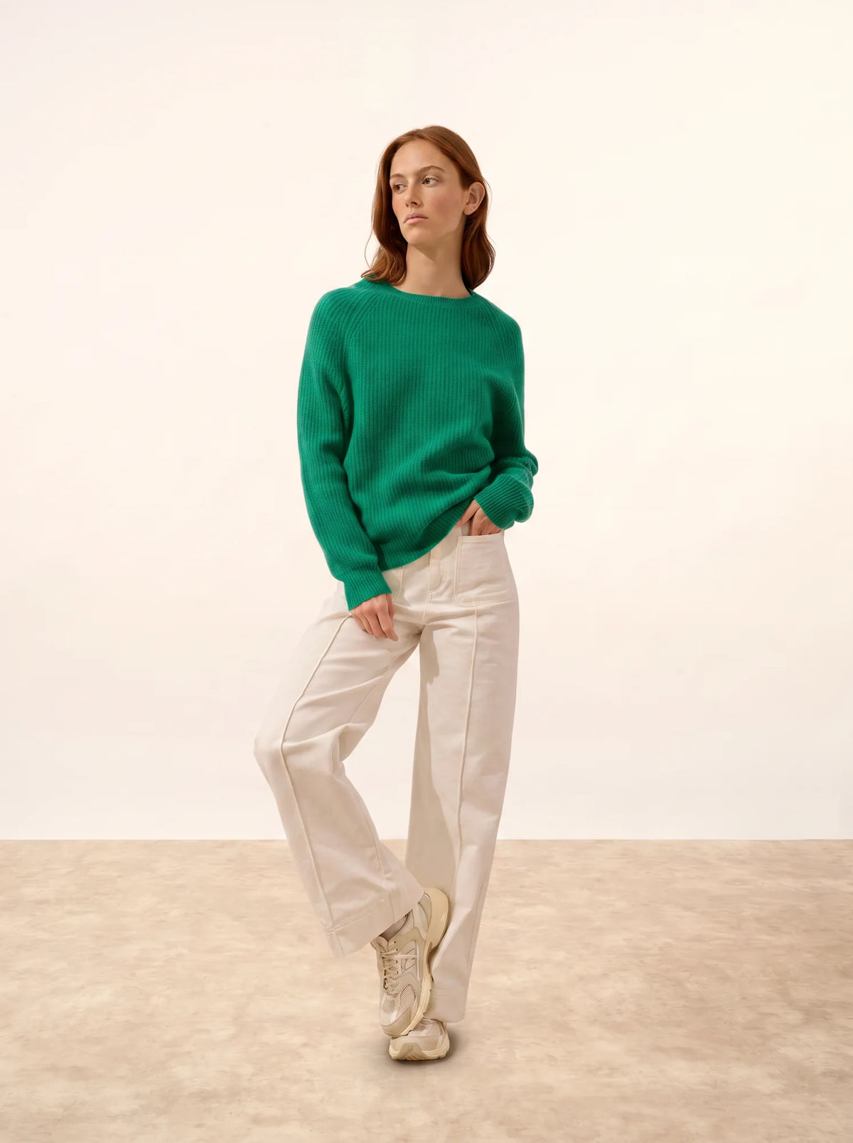 FRIO Pull Col Rond 4 Fils Menthe