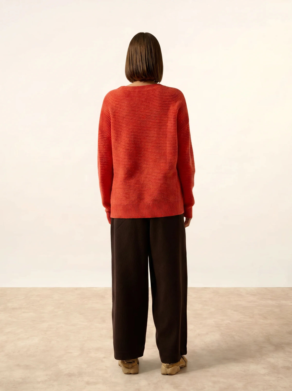 LOUNA Sweater Crew Neck 4 Ply Heather Orange