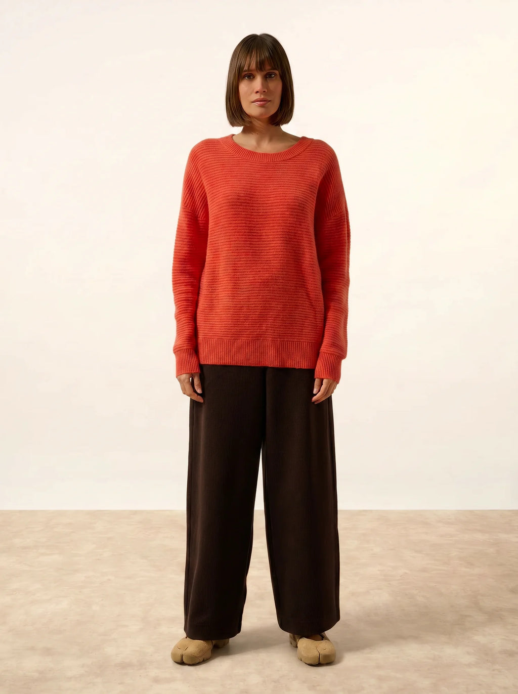 LOUNA Sweater Crew Neck 4 Ply Heather Orange